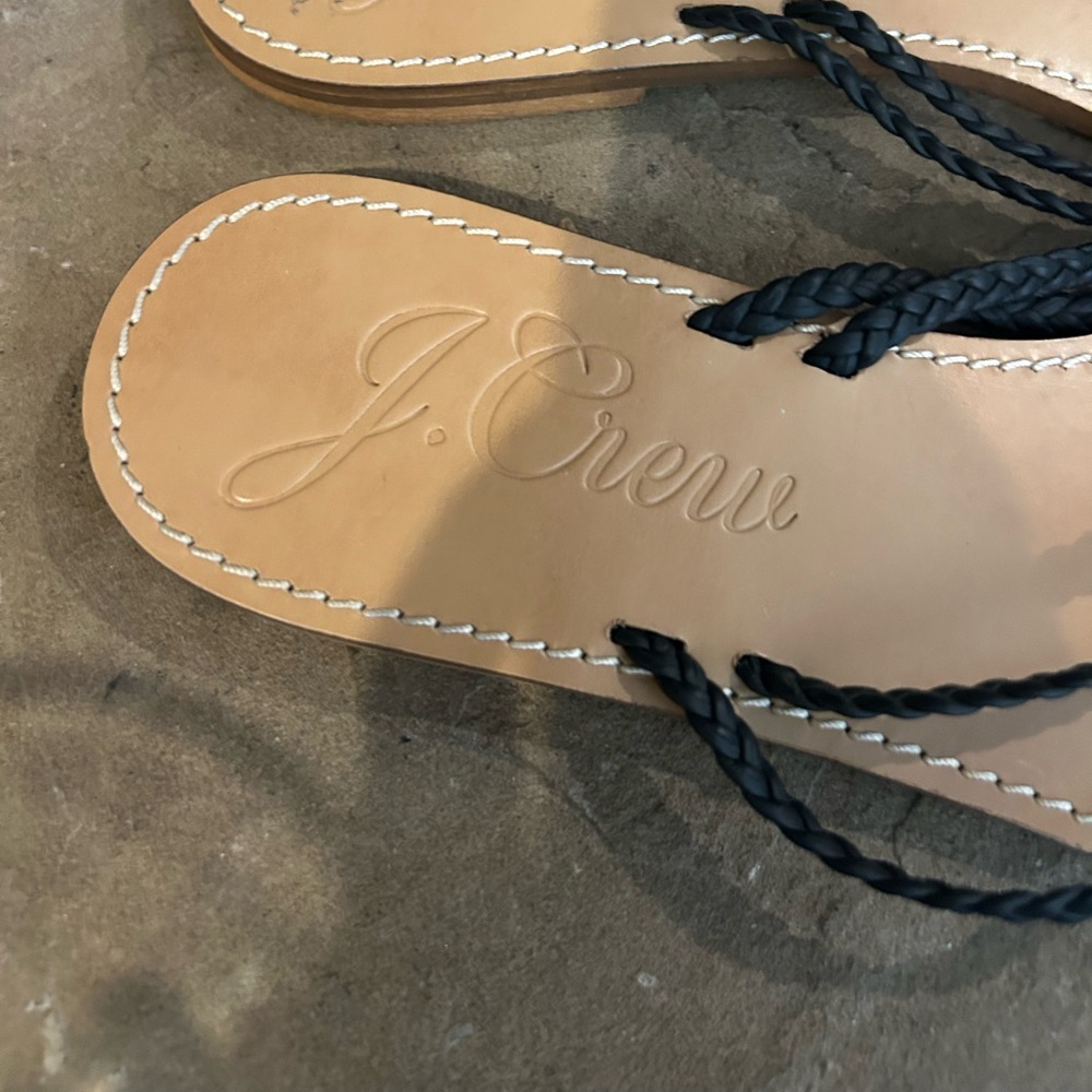J. Crew Stylish Black Braided Leather Capri Sandals. Size 9.5 - Picture 6 of 10